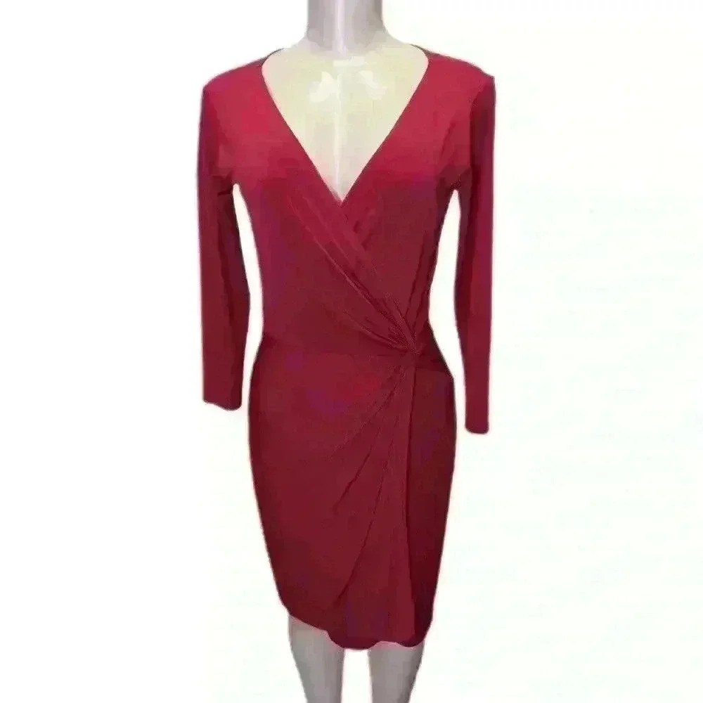 NWT Women's Surplice Front V-Neck Wrap Dress